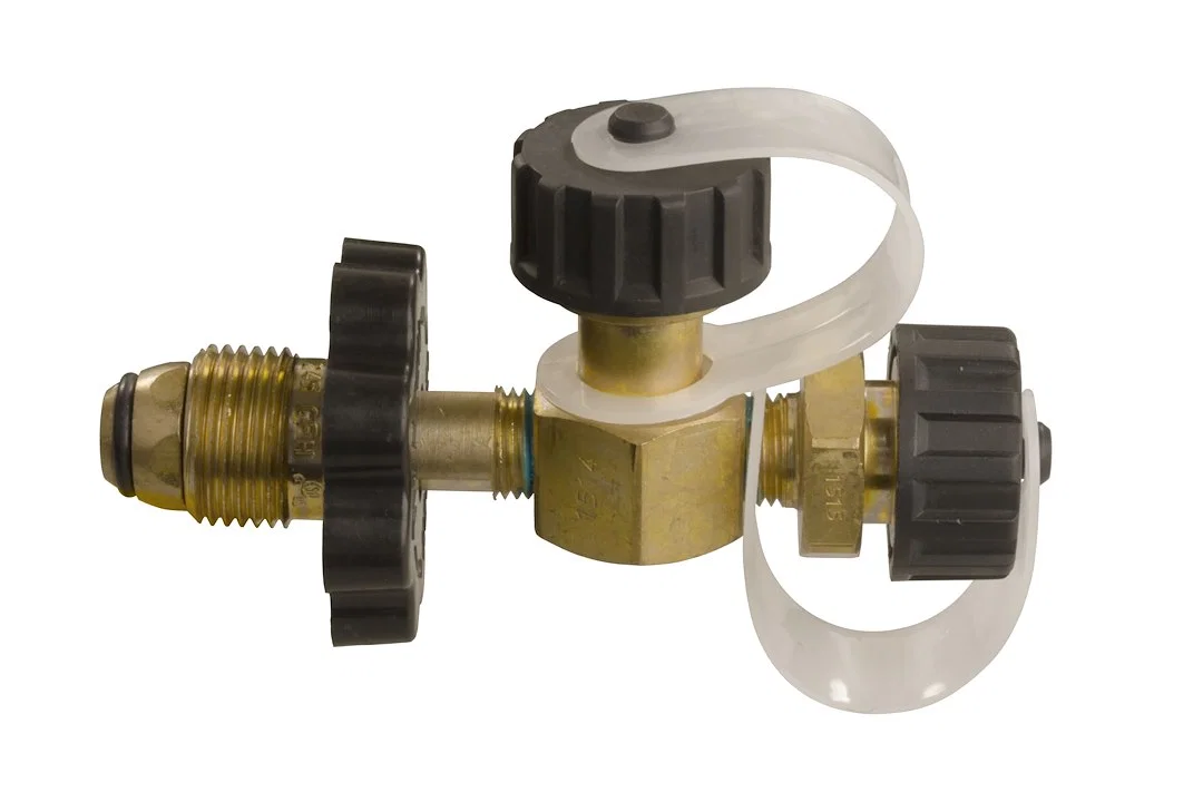 07-30195 – JR PRODUCTS Propane Adapter Fitting, Tee Style Male POL (Prest-O-Lite) With O-Ring x 1 Inch - 20 Male Cyli...